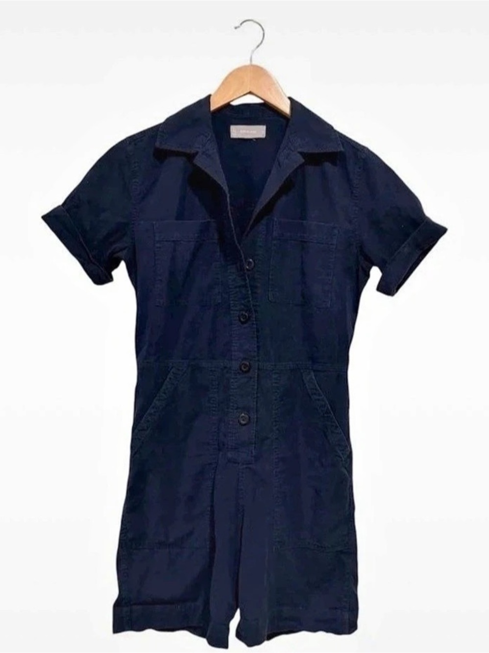 Everlane Navy Short-Sleeve Utility Jumpsuit size 00